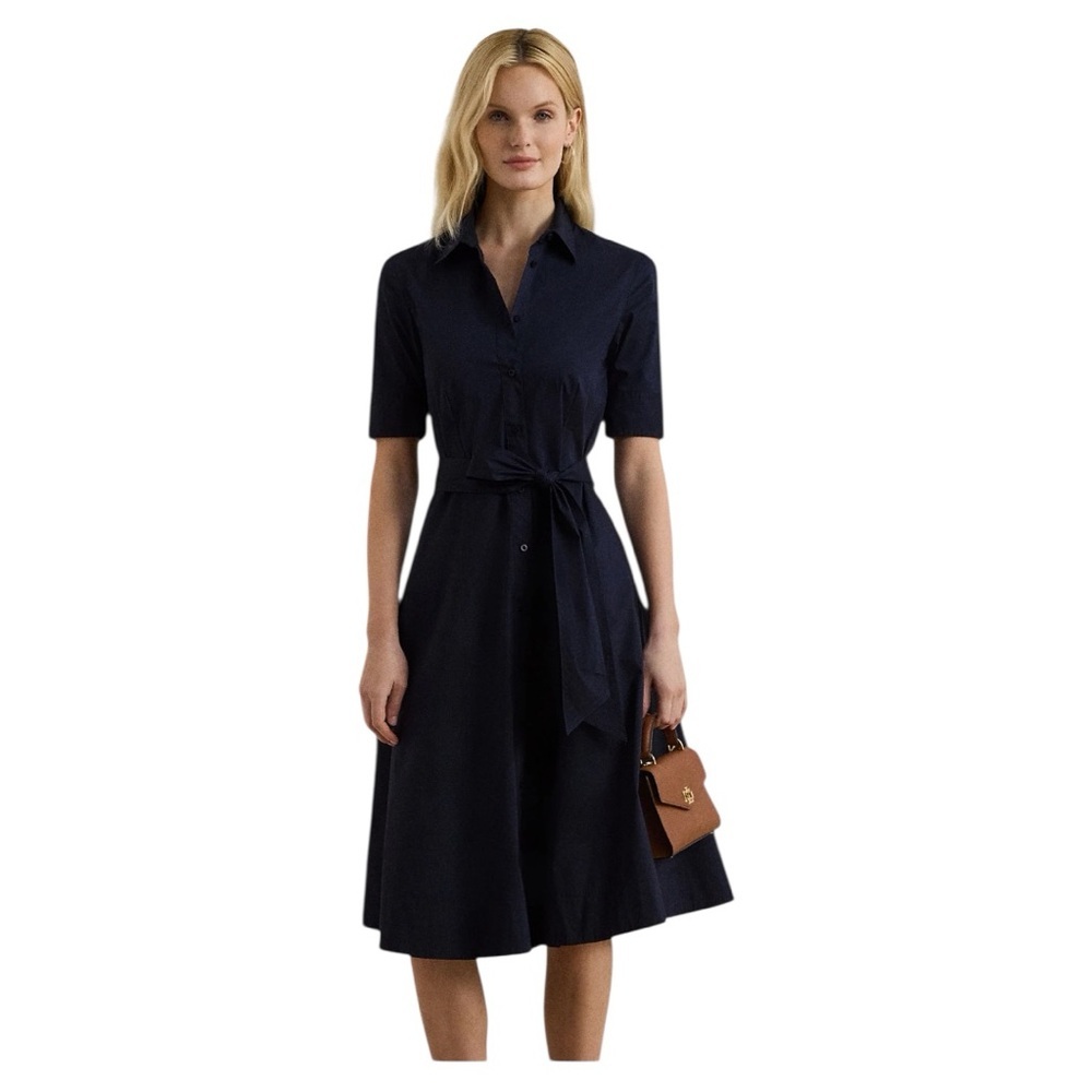 NWOT Lauren Ralph Lauren COTTON-BLEND SHIRTDRESS - Shirt dress